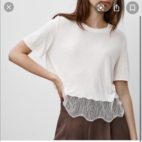 Wilfred Tops - Wilfred T-Shirt With Lace (TAUPE)